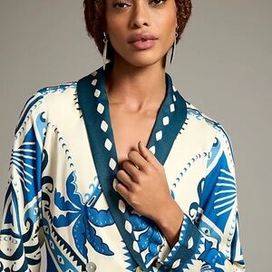 Farm Rio Evil Eye Dress With Long Sleeve Palm Sleeves Size small